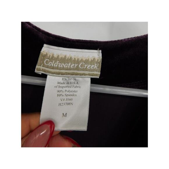 Coldwater Creek VTG Whimsigoth Frog Close Velvet Maxi Dress Purple Size Medium - Picture 3 of 3